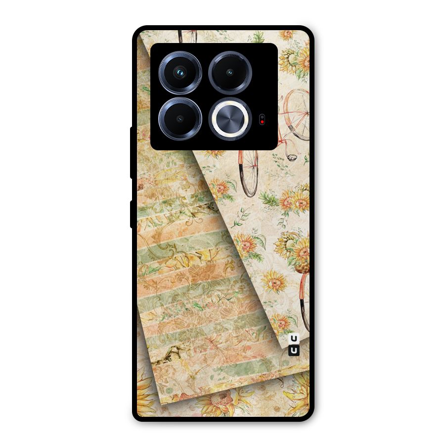 Floral Bicycle Metal Back Case for Infinix Note 40 5G