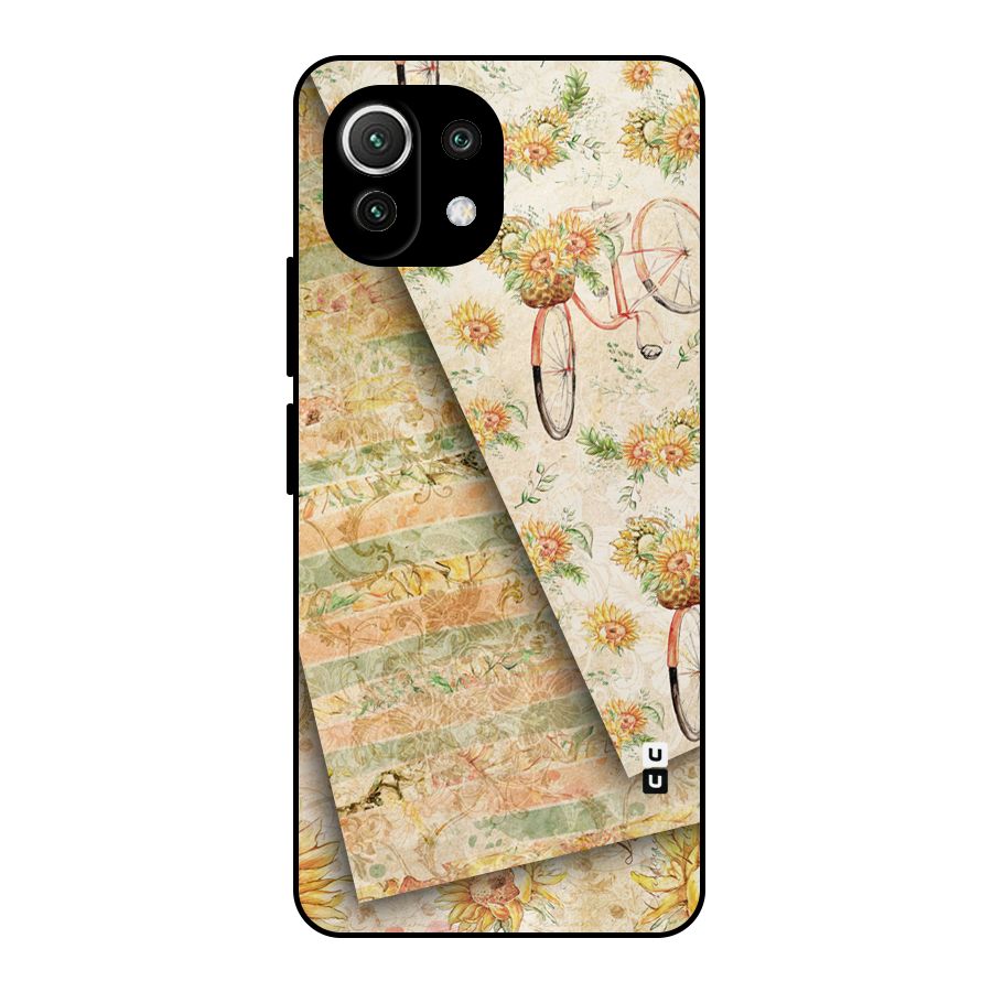 Floral Bicycle Metal Back Case for Mi 11 Lite NE 5G