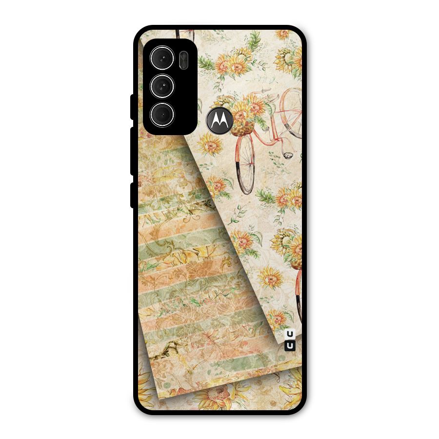 Floral Bicycle Metal Back Case for Moto G60