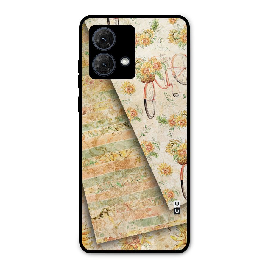 Floral Bicycle Metal Back Case for Moto G84