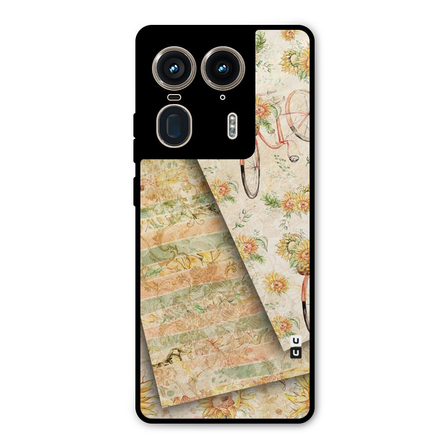Floral Bicycle Metal Back Case for Motorola Edge 50 Ultra