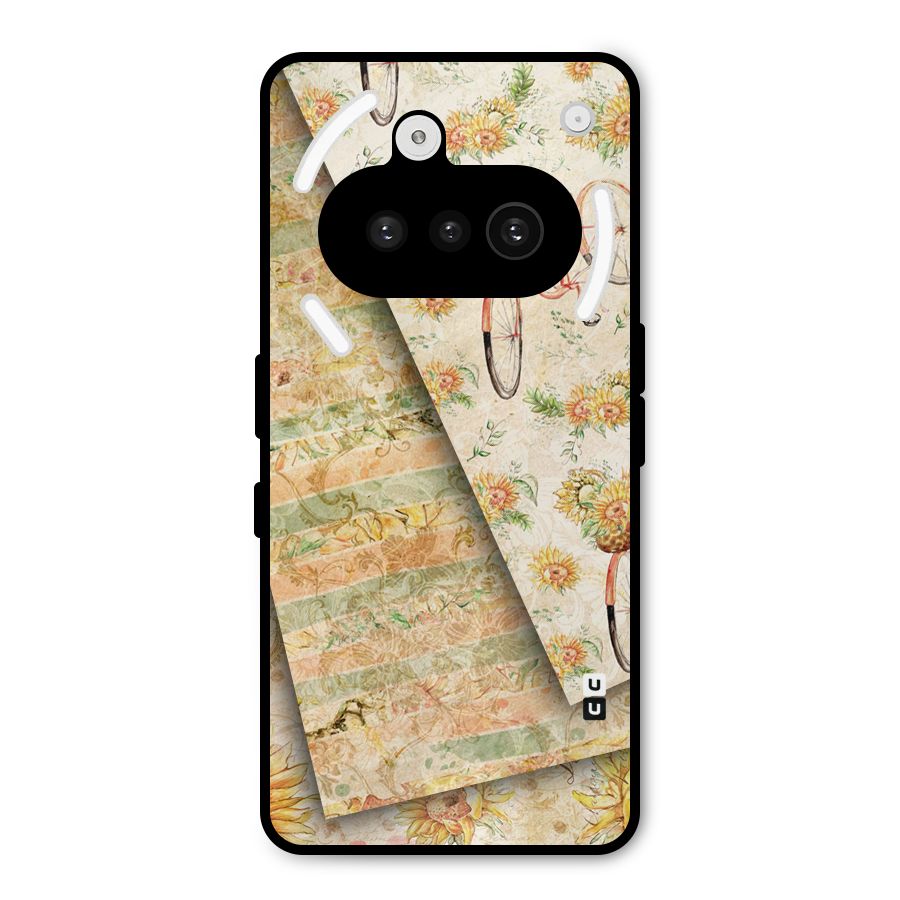 Floral Bicycle Metal Back Case for Nothing Phone 3a