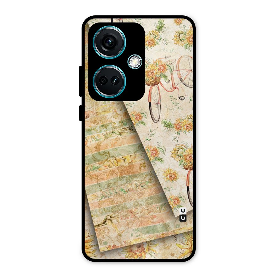 Floral Bicycle Metal Back Case for OnePlus Nord CE 3 5G