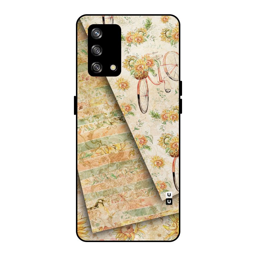 Floral Bicycle Metal Back Case for Oppo F19