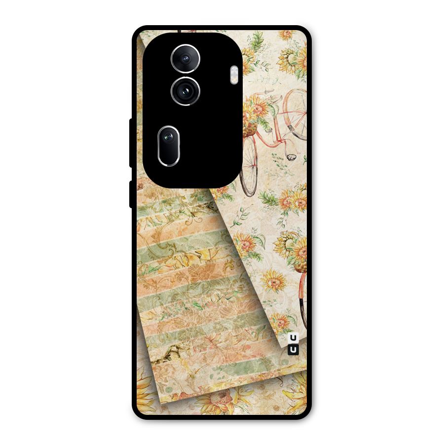 Floral Bicycle Metal Back Case for Oppo Reno11 Pro 5G