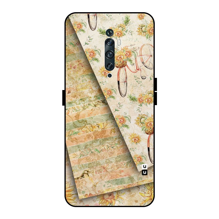 Floral Bicycle Metal Back Case for Oppo Reno2 F