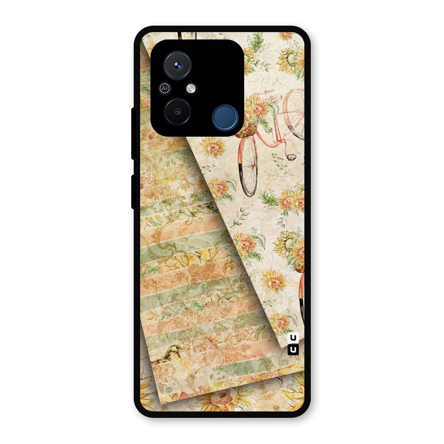 Floral Bicycle Metal Back Case for Poco C55