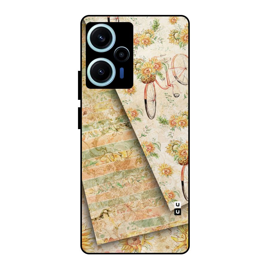 Floral Bicycle Metal Back Case for Poco F5