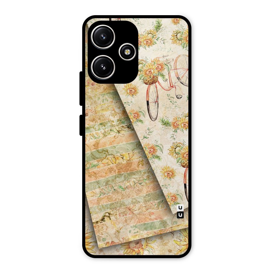 Floral Bicycle Metal Back Case for Poco M6 Pro