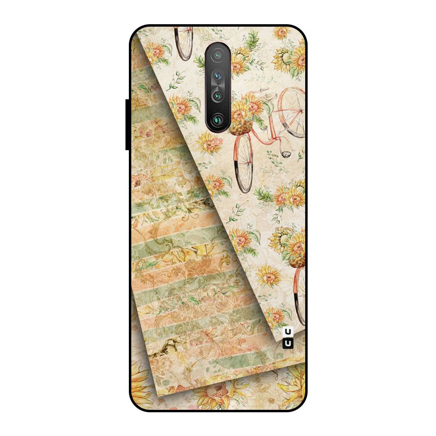 Floral Bicycle Metal Back Case for Poco X2
