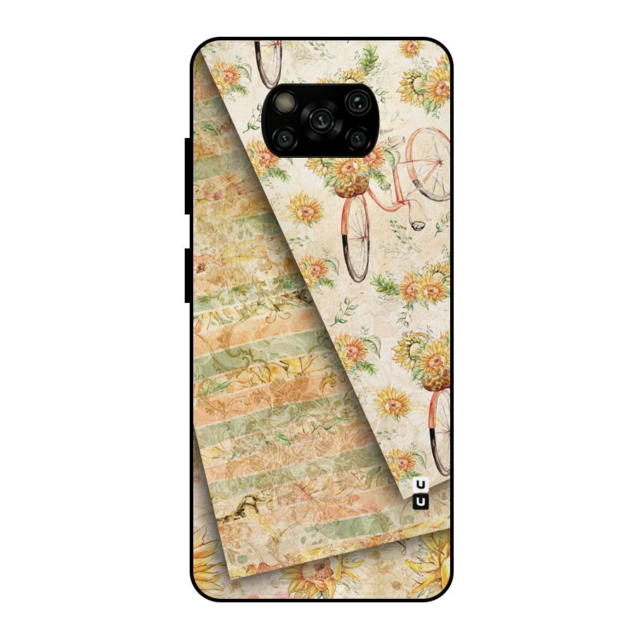 Floral Bicycle Metal Back Case for Poco X3