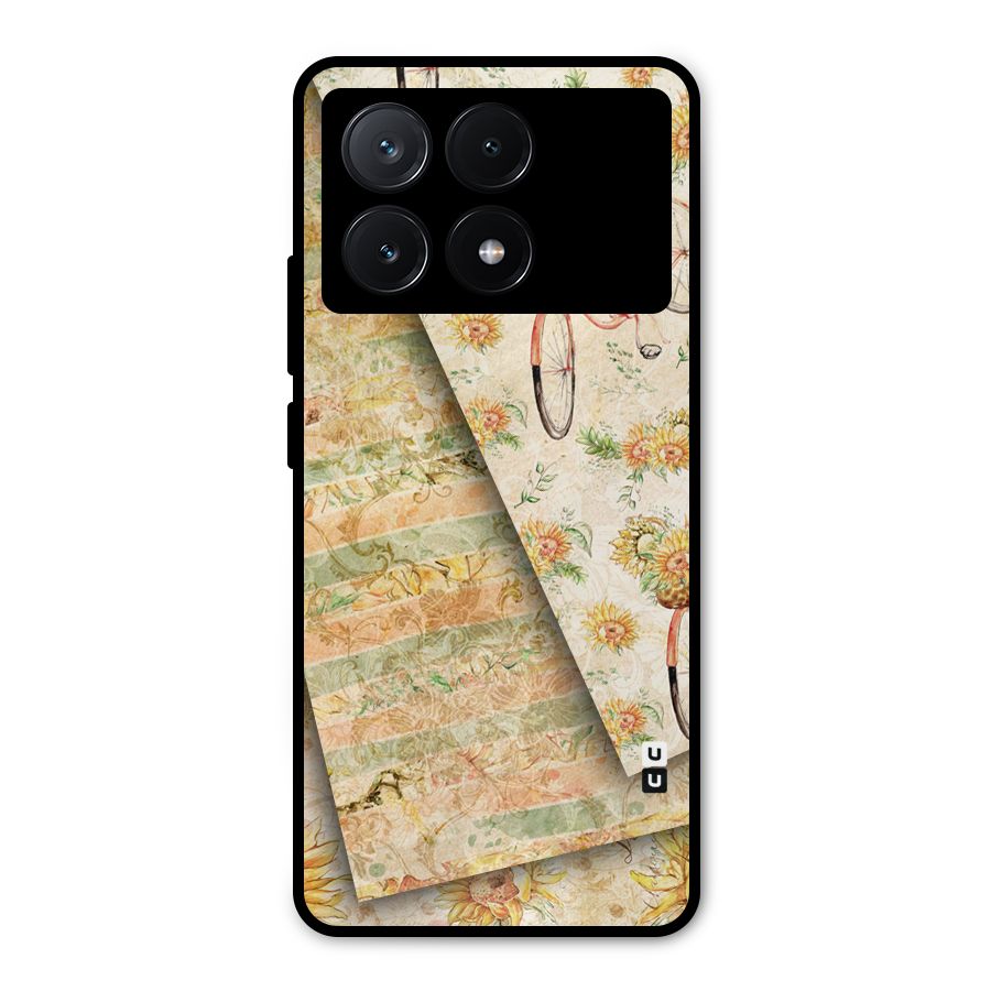 Floral Bicycle Metal Back Case for Poco X6 Pro