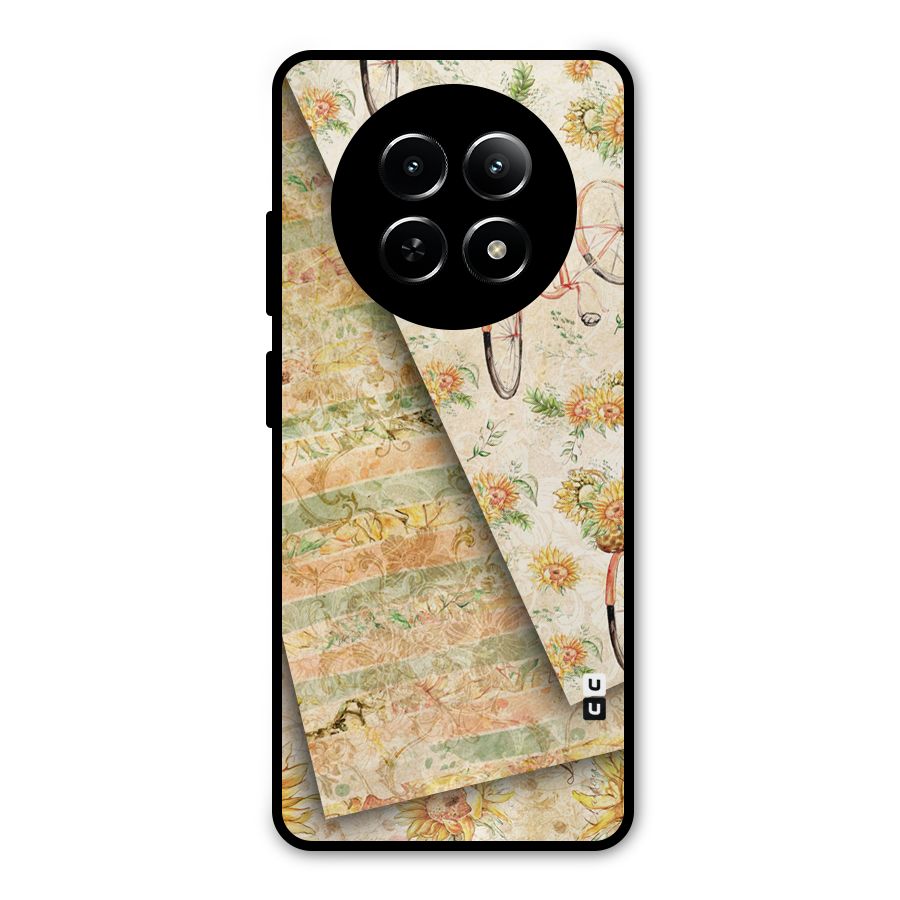 Floral Bicycle Metal Back Case for Realme 12x 5G