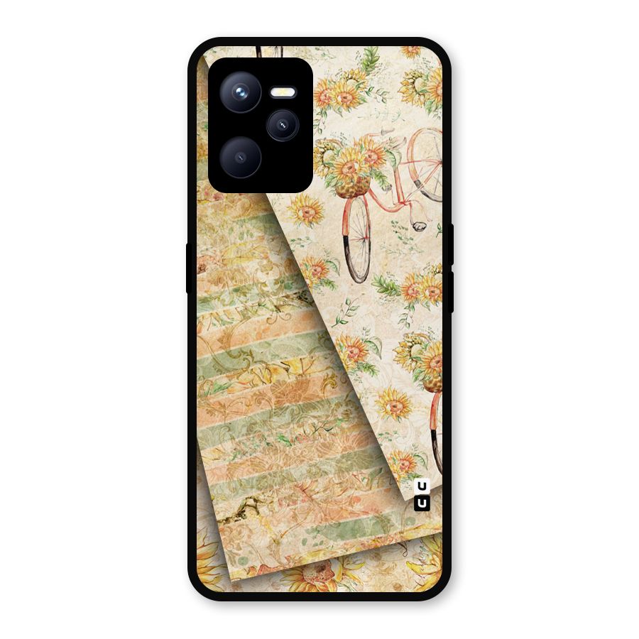 Floral Bicycle Metal Back Case for Realme C35