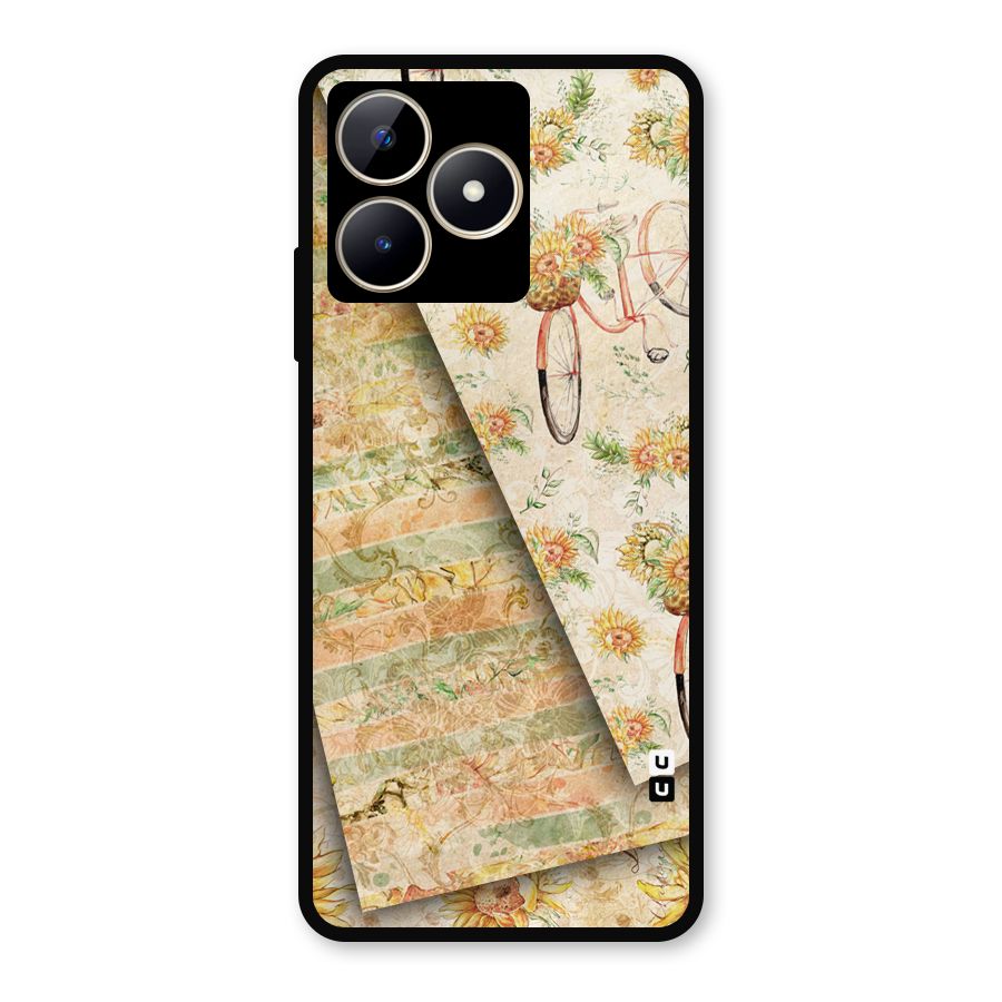 Floral Bicycle Metal Back Case for Realme C53
