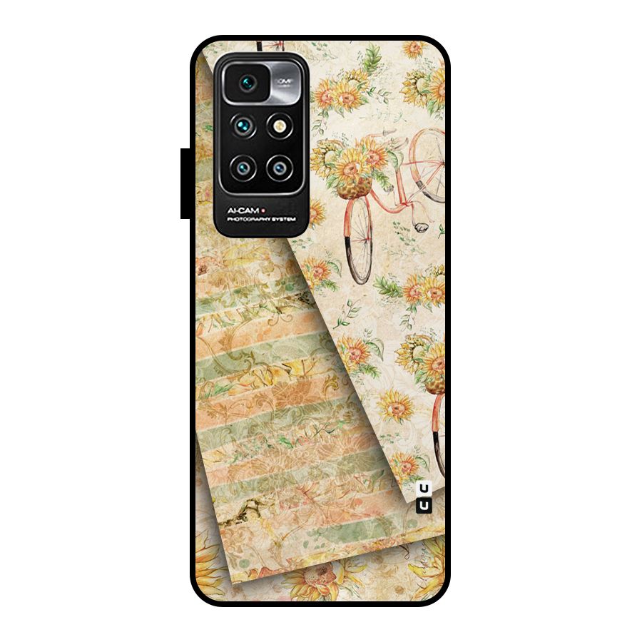 Floral Bicycle Metal Back Case for Redmi 10 Prime