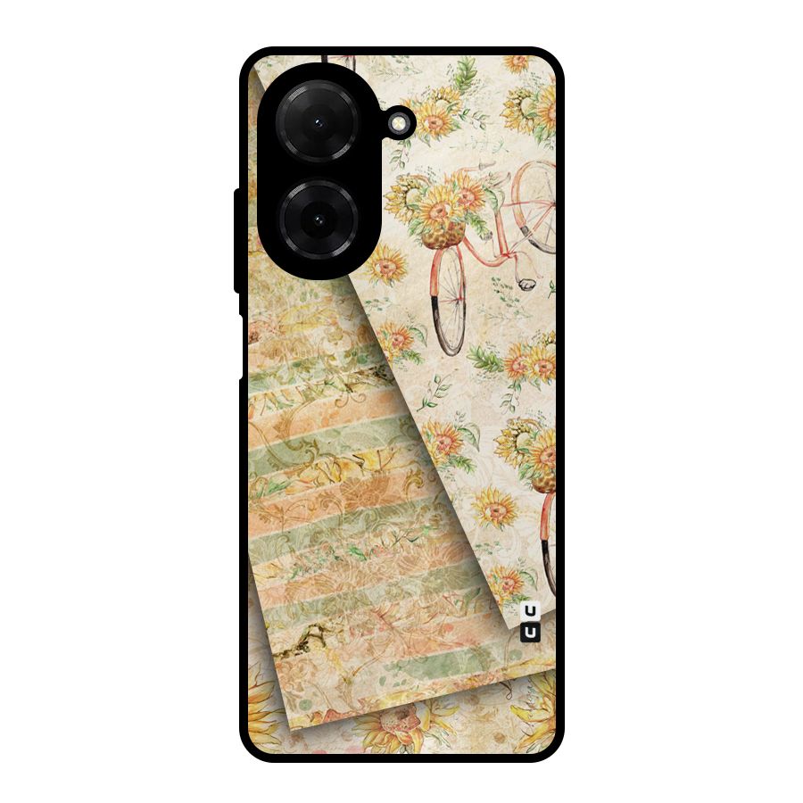 Floral Bicycle Metal Back Case for Redmi A5 4G