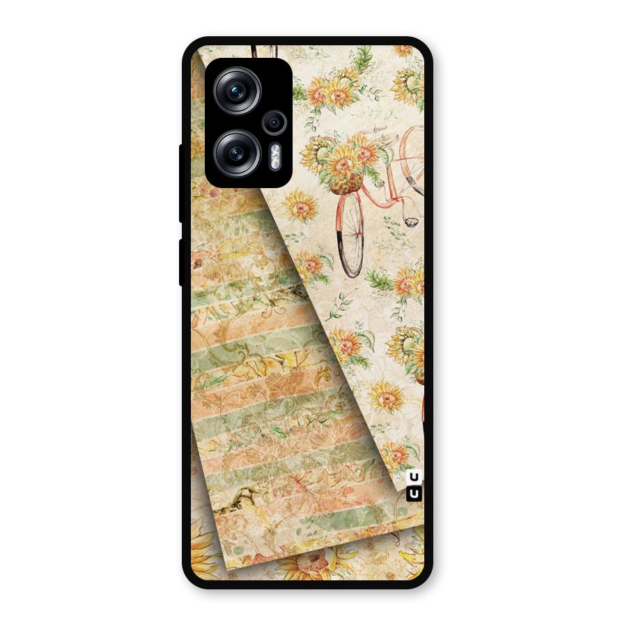 Floral Bicycle Metal Back Case for Redmi K50i
