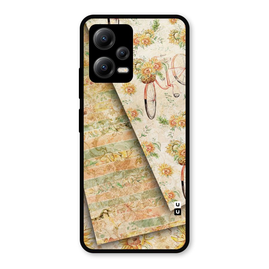 Floral Bicycle Metal Back Case for Redmi Note 12 5G