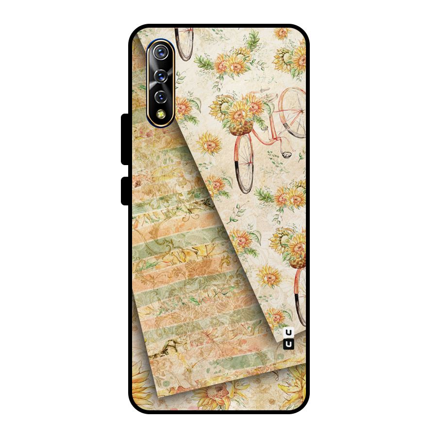 Floral Bicycle Metal Back Case for Vivo S1
