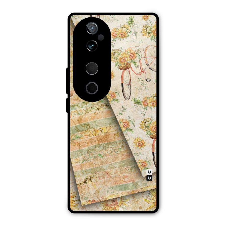 Floral Bicycle Metal Back Case for Vivo T3 Ultra