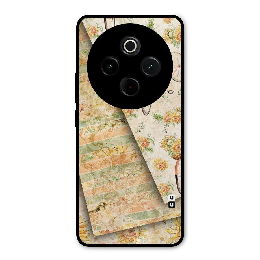 Floral Bicycle Metal Back Case for Vivo T4