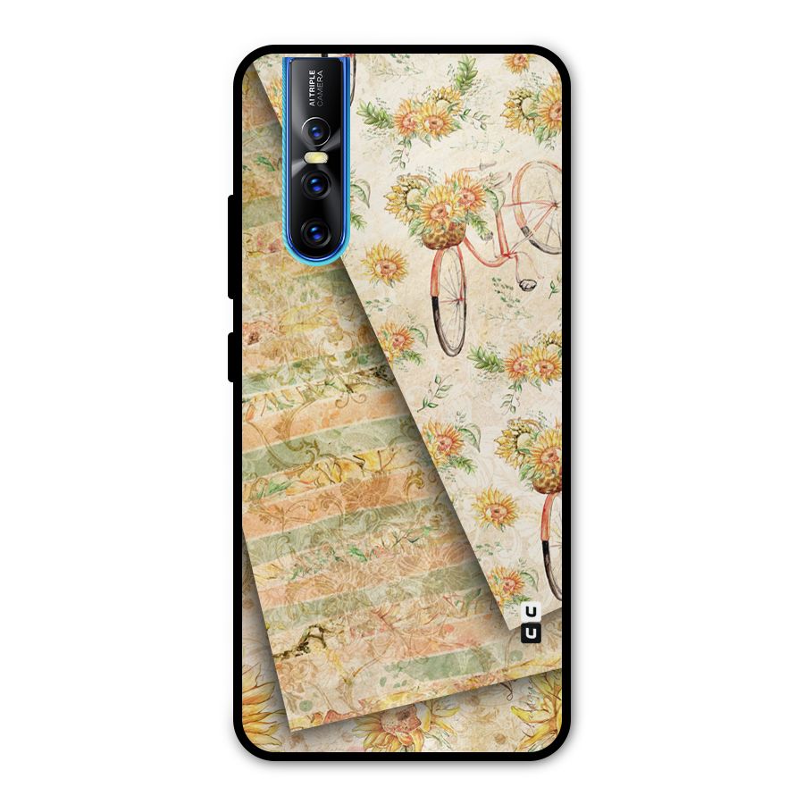 Floral Bicycle Metal Back Case for Vivo V15 Pro