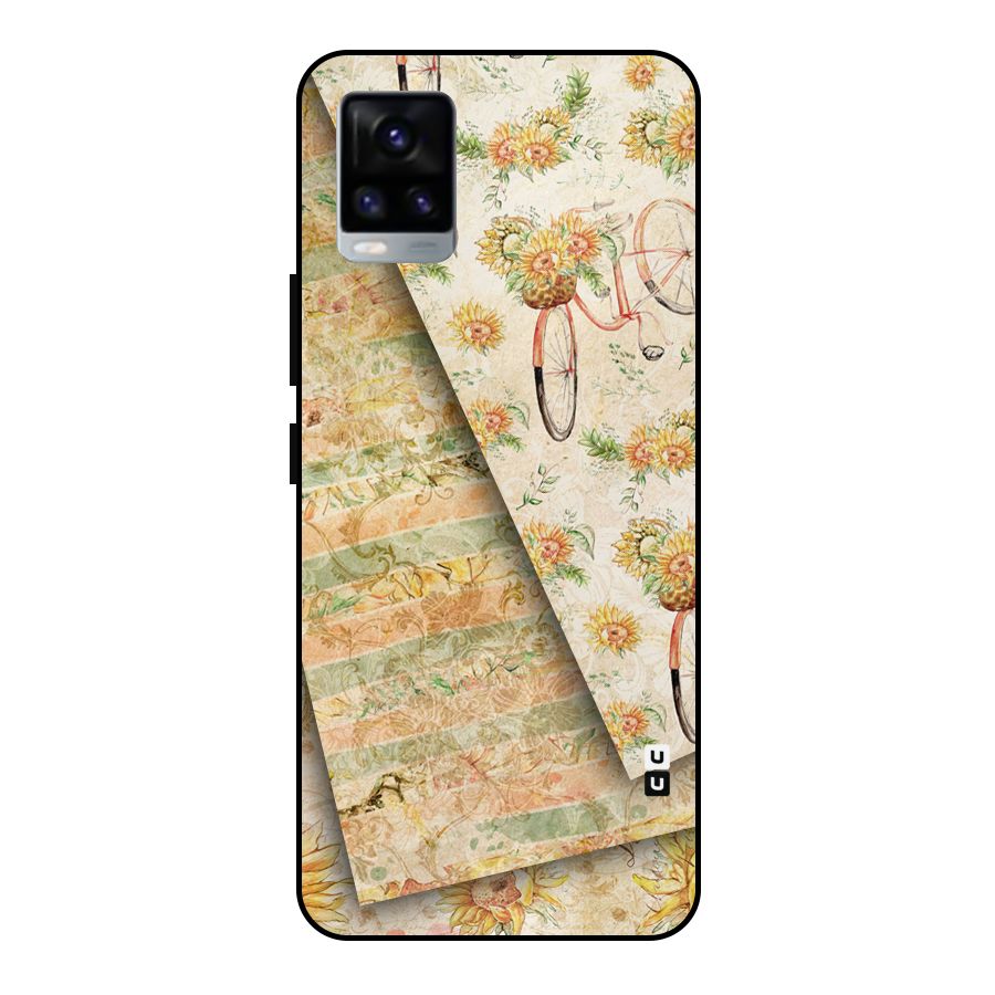 Floral Bicycle Metal Back Case for Vivo V20 2021