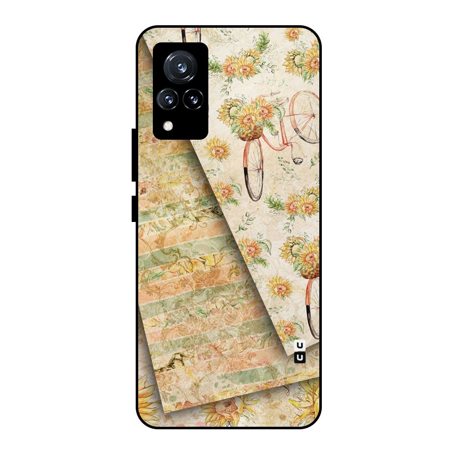 Floral Bicycle Metal Back Case for Vivo V21 5G