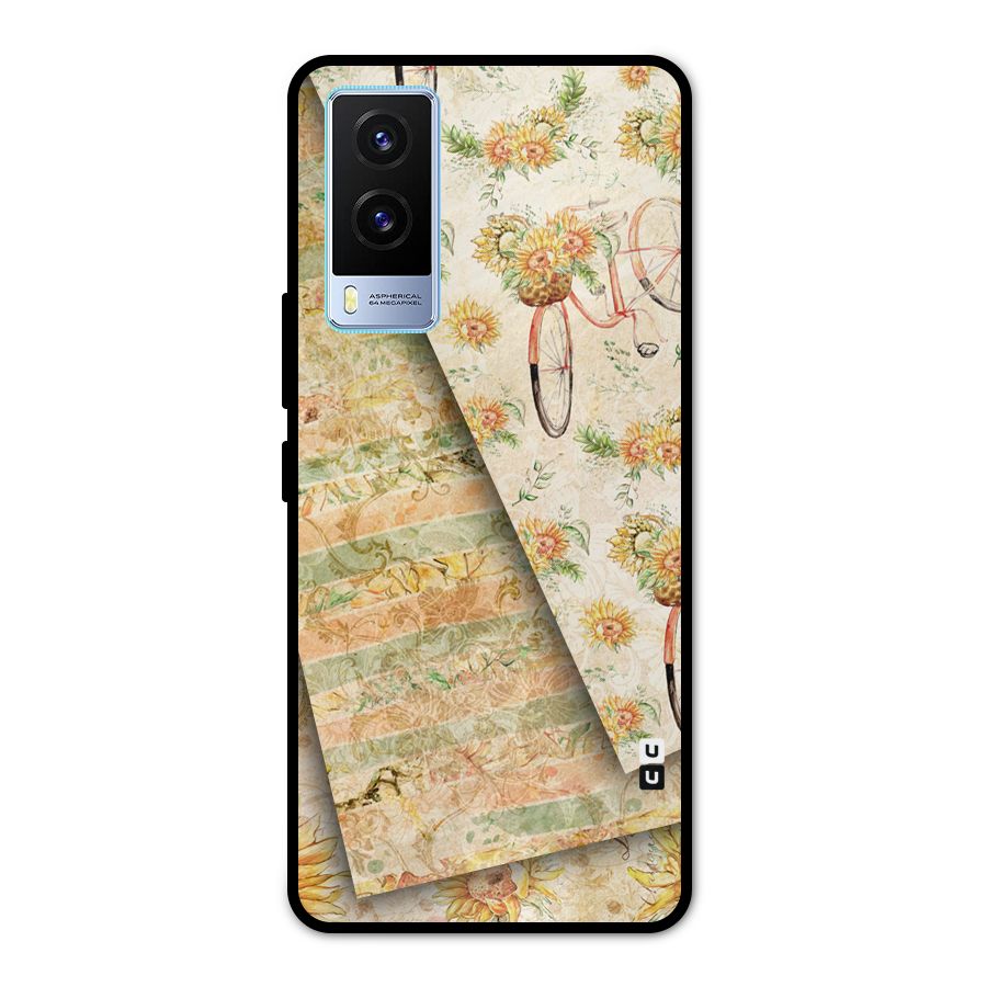 Floral Bicycle Metal Back Case for Vivo V21e 5G