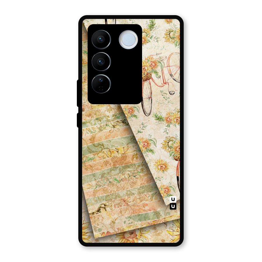 Floral Bicycle Metal Back Case for Vivo V27