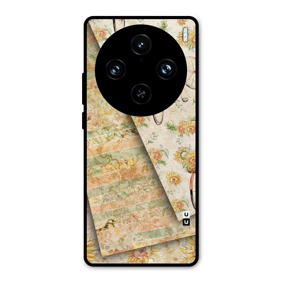 Floral Bicycle Metal Back Case for Vivo X100 Pro