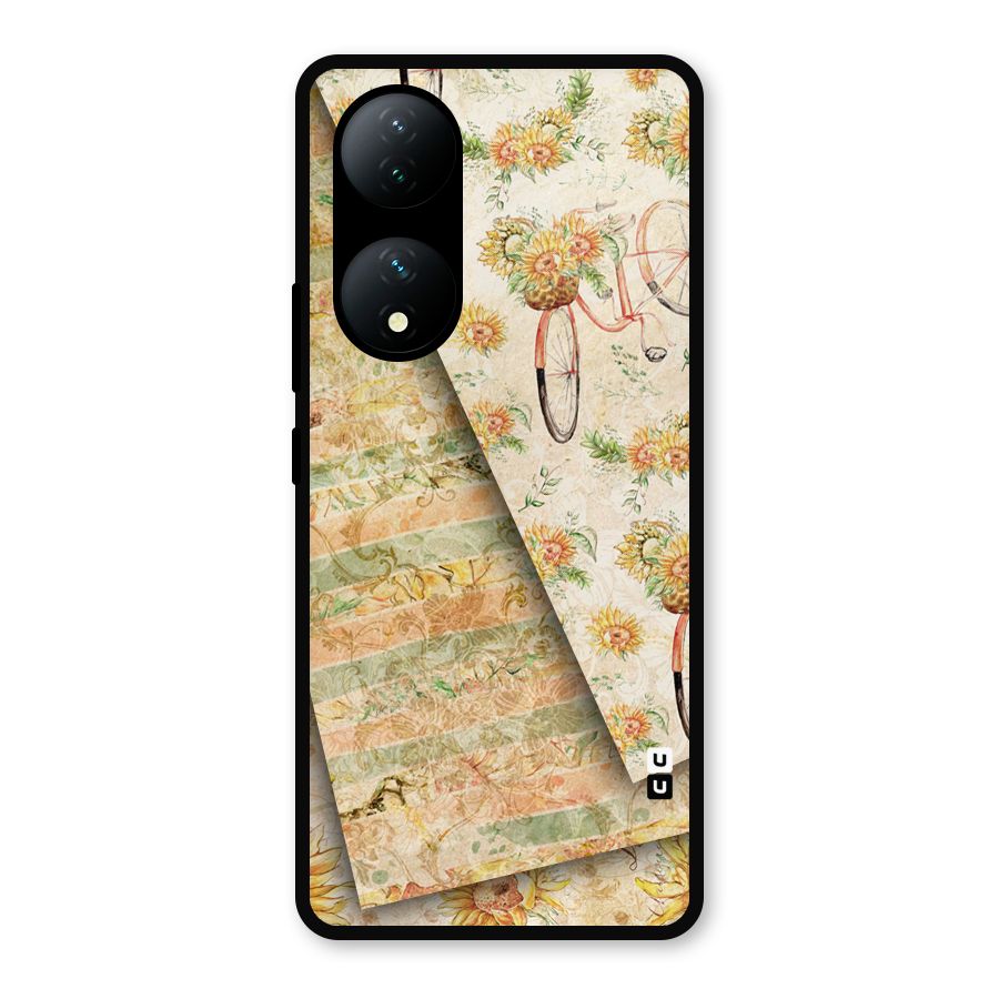 Floral Bicycle Metal Back Case for Vivo Y100a