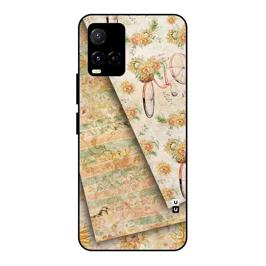 Floral Bicycle Metal Back Case for Vivo Y21
