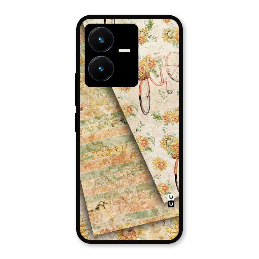 Floral Bicycle Metal Back Case for Vivo Y22