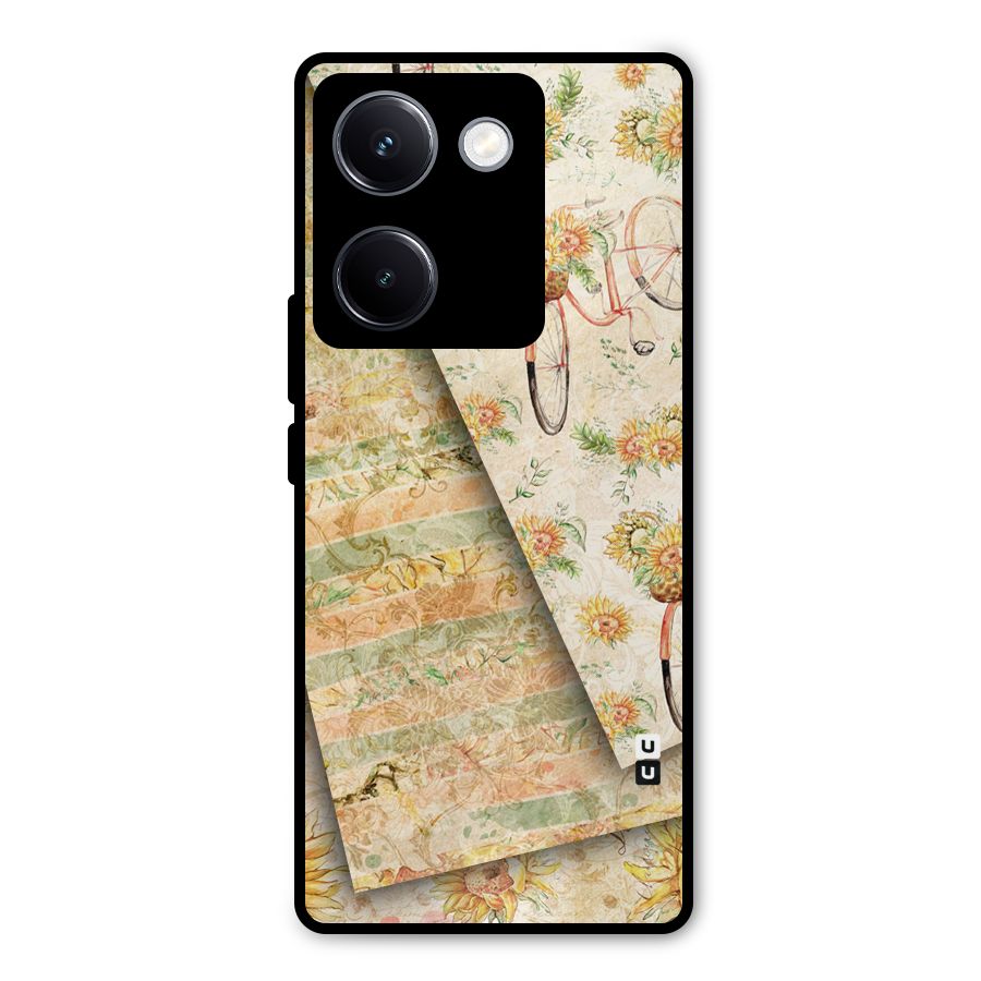 Floral Bicycle Metal Back Case for Vivo Y300 Plus