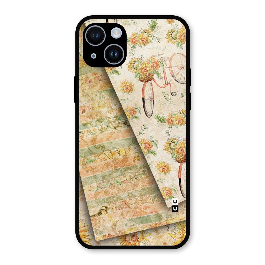 Floral Bicycle Metal Back Case for iPhone 14