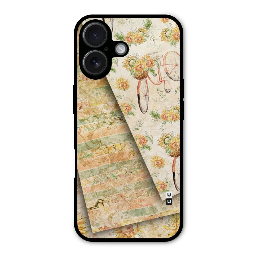 Floral Bicycle Metal Back Case for iPhone 16