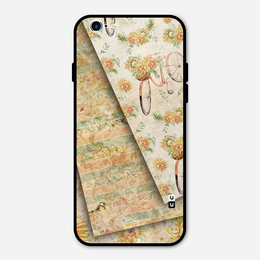 Floral Bicycle Metal Back Case for iPhone 6 6s