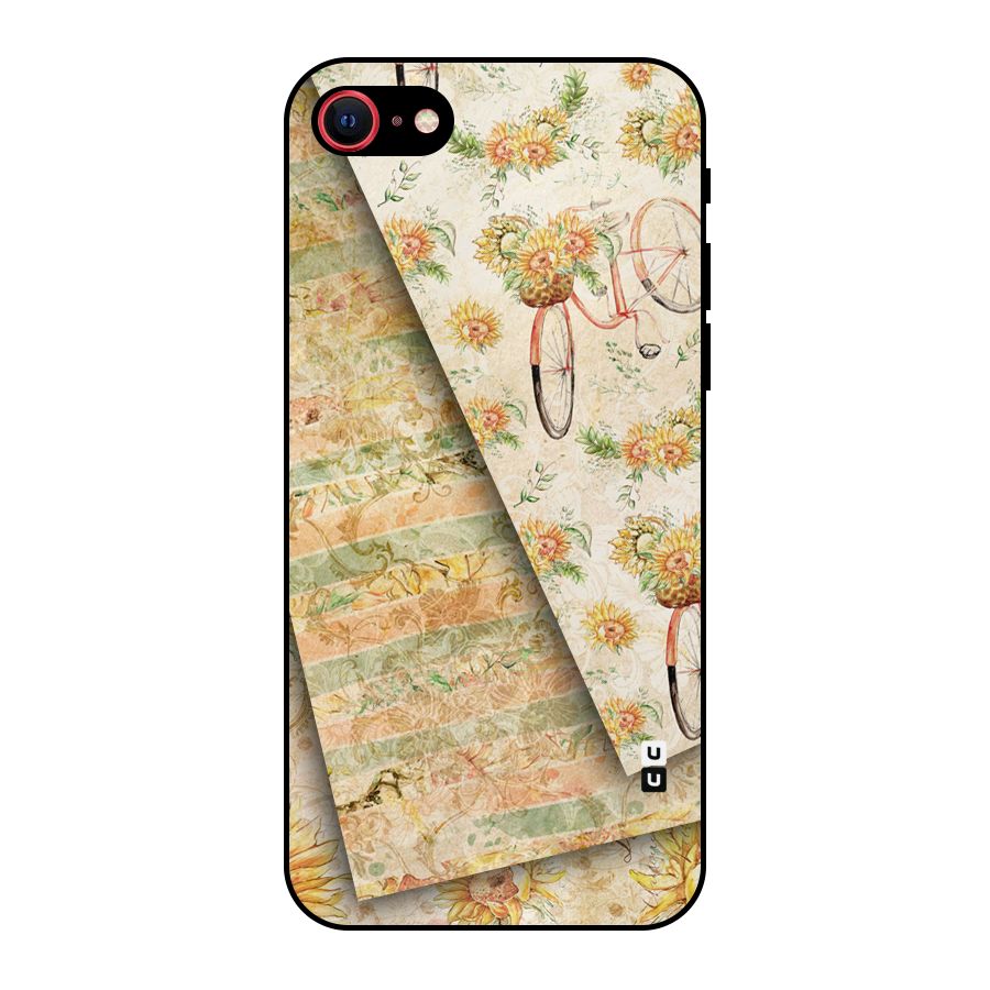 Floral Bicycle Metal Back Case for iPhone SE 2022