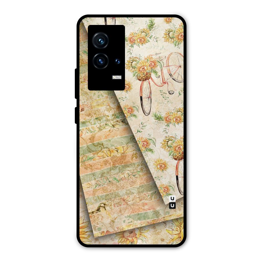 Floral Bicycle Metal Back Case for iQOO 9 5G