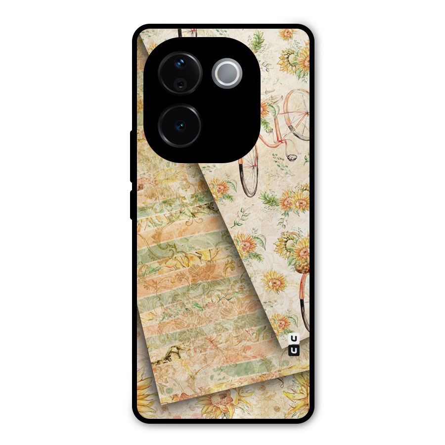 Floral Bicycle Metal Back Case for iQOO Z9s Pro