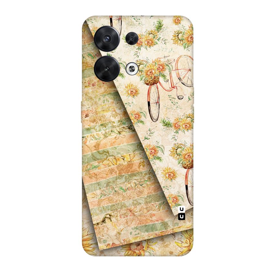Floral Bicycle Original Polycarbonate Back Case for Oppo Reno8 5G