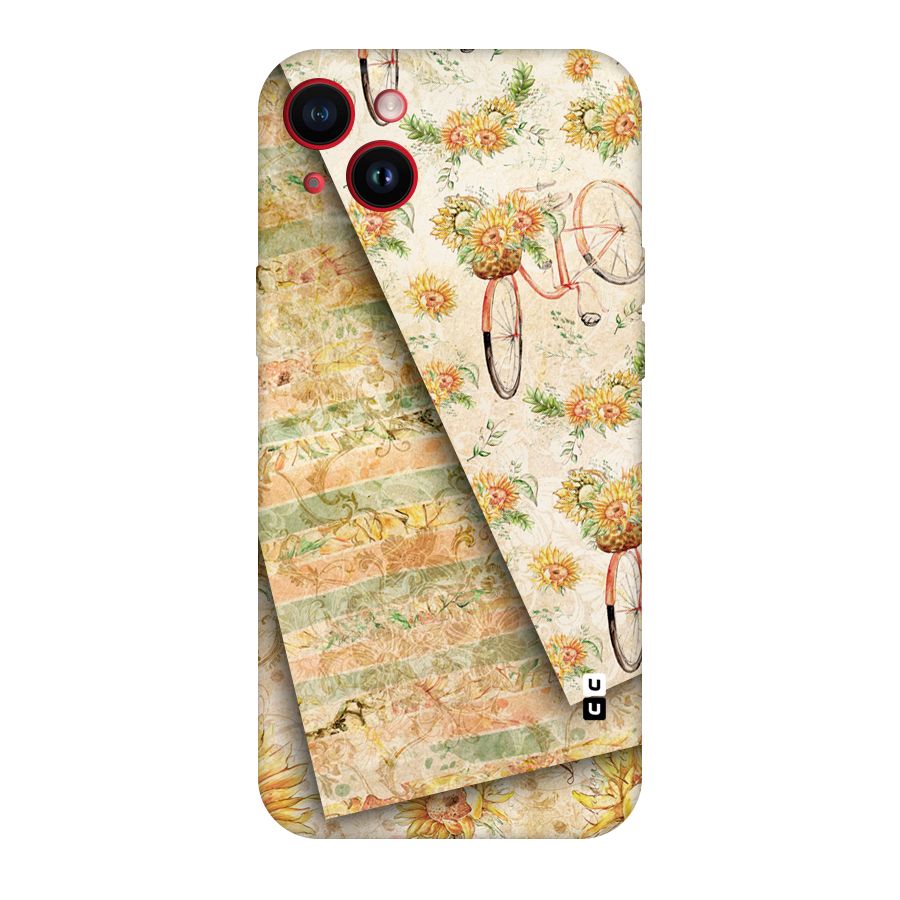 Floral Bicycle Original Polycarbonate Back Case for iPhone 14 Plus
