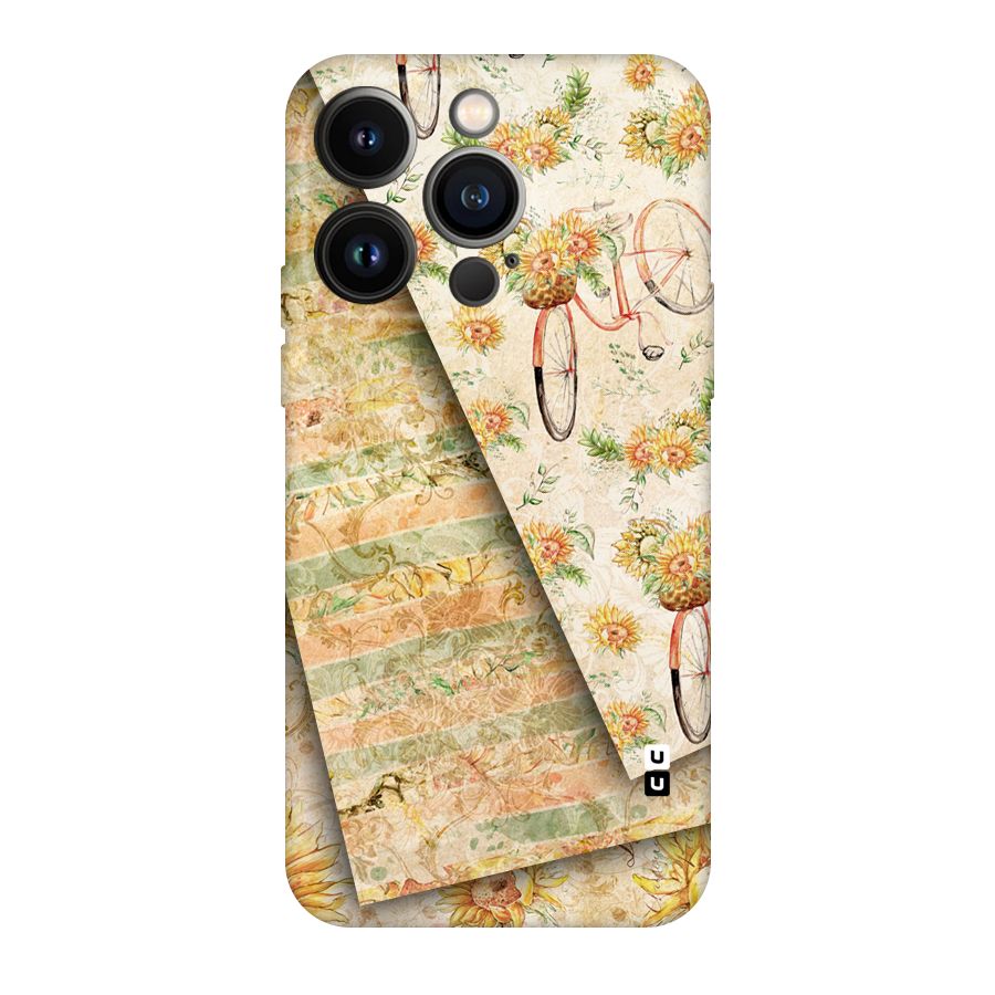 Floral Bicycle Original Polycarbonate Back Case for iPhone 14 Pro