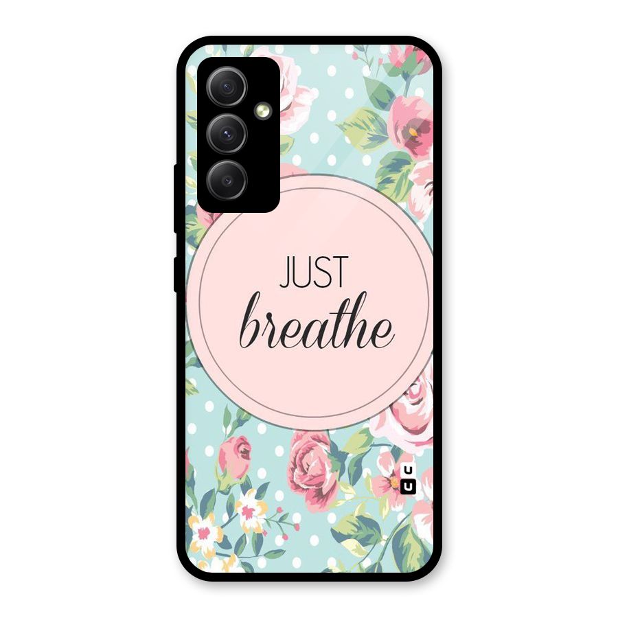 Floral Bloom Glass Back Case for Galaxy A34