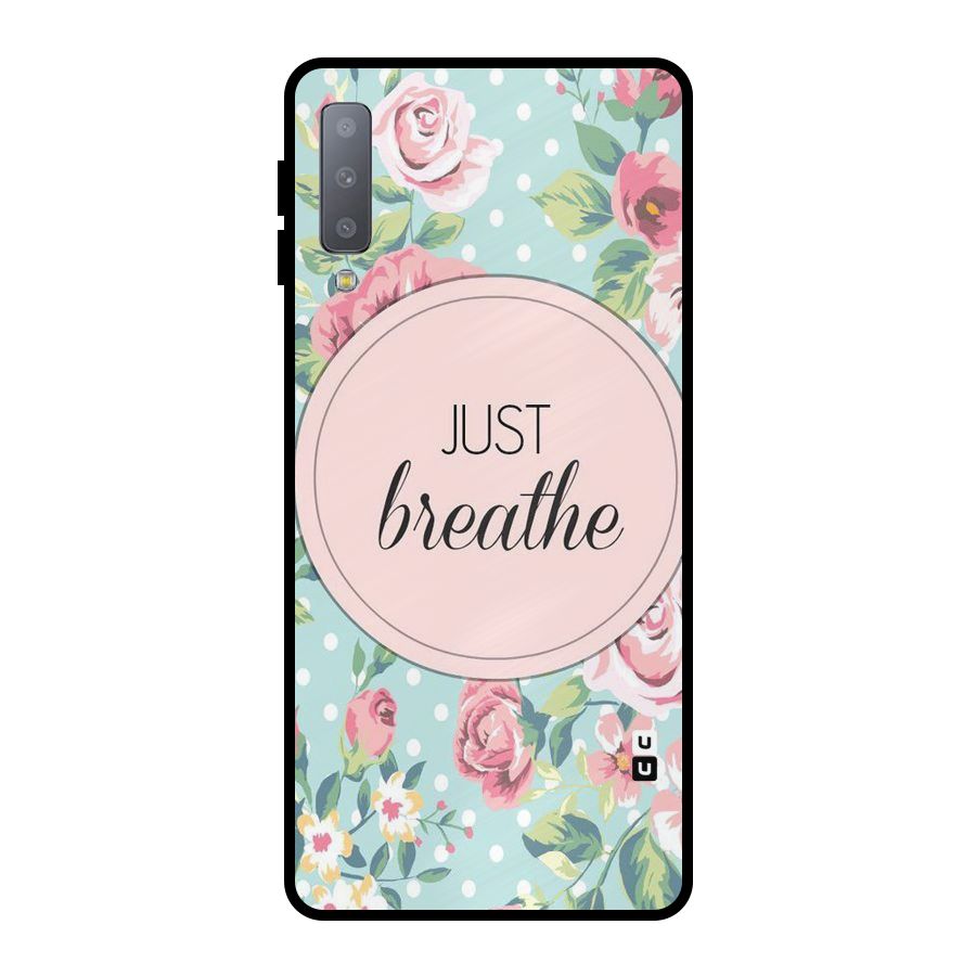 Floral Bloom Metal Back Case for Galaxy A7 (2018)