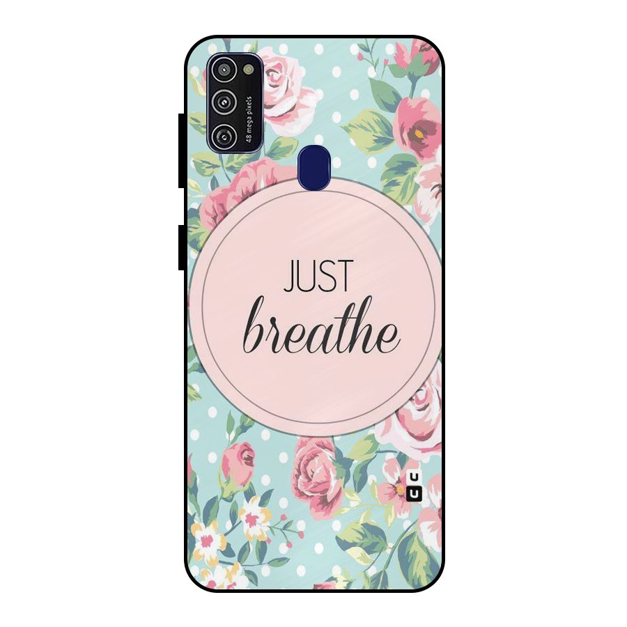 Floral Bloom Metal Back Case for Galaxy M21