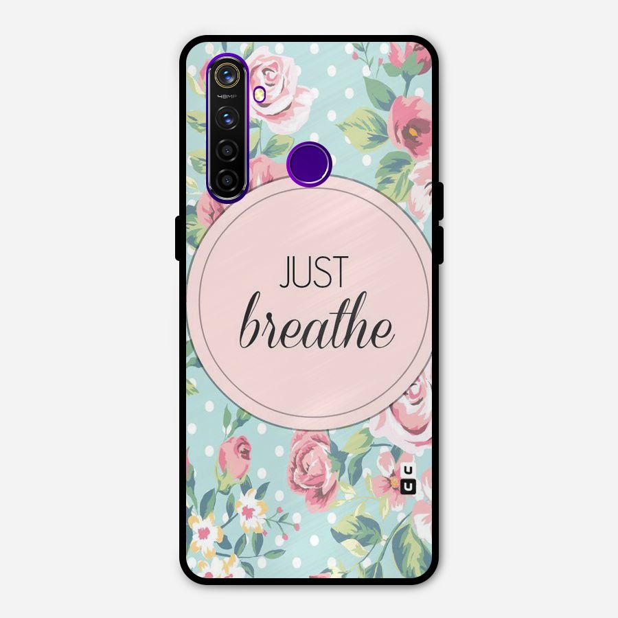Floral Bloom Metal Back Case for Realme 5 Pro