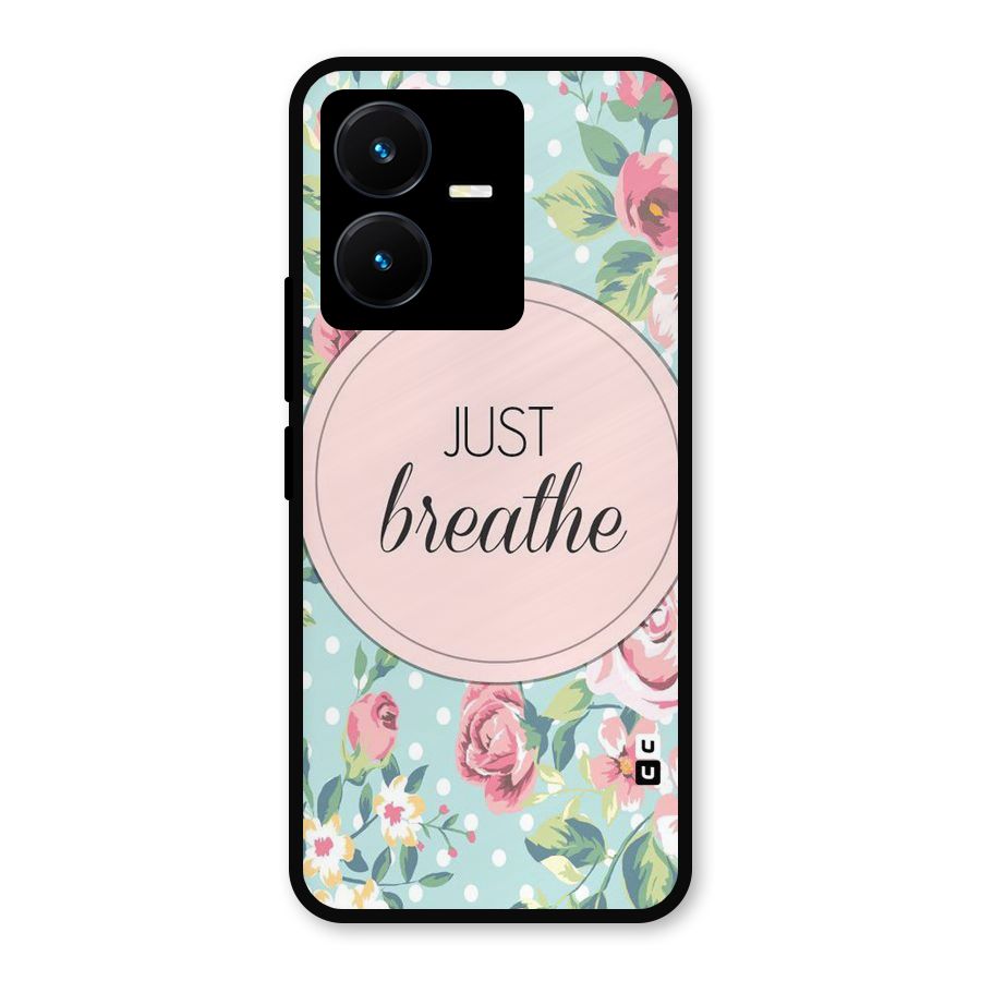 Floral Bloom Metal Back Case for Vivo Y22s